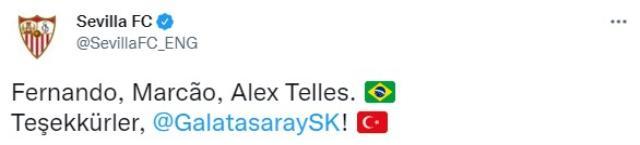 Sevilla, paylaşımında 3 futbolcunun adını yazarak Galatasaray'a teşekkür etti! Taraftar çılgına döndü