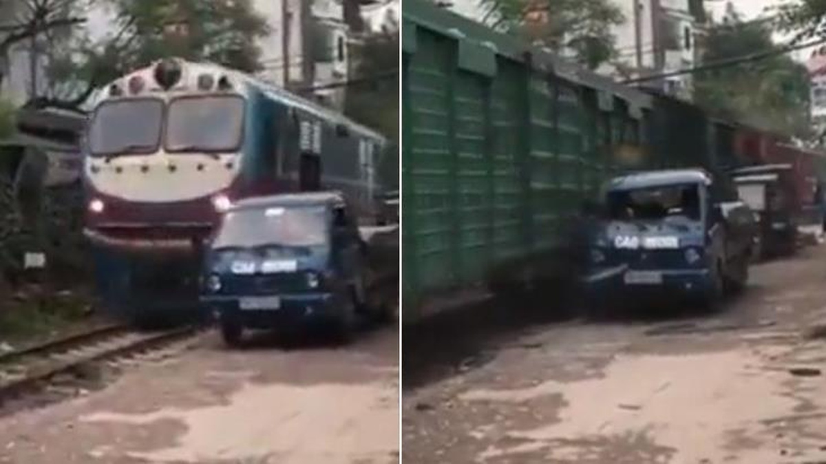Tren, park halindeki aracı biçti! Araç sahibinin tavırları şaşırttı