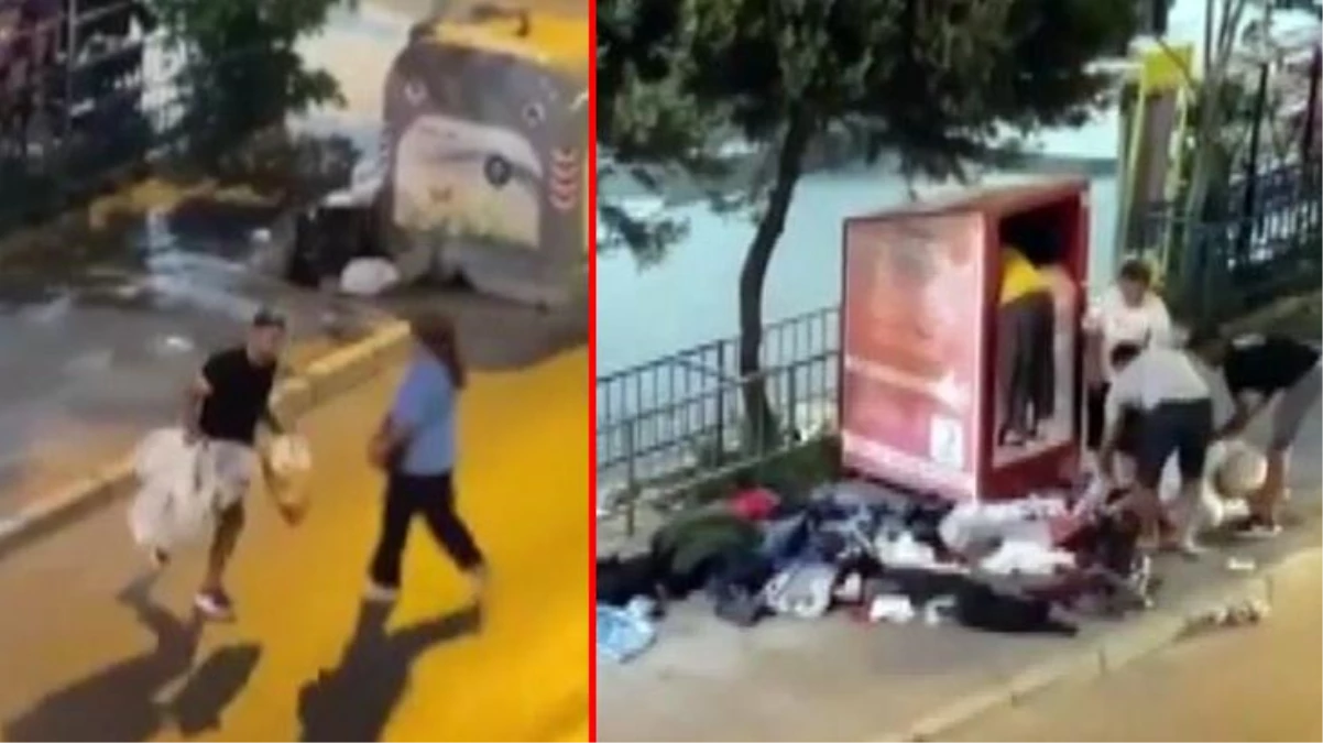 Türk Kızılayı\'nın ihtiyaç sahipleri için koyduğu giysi toplama kutusu yağmalandı