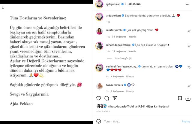 Cumhurbaşkanı Erdoğan, koronavirüse yakalanan Ajda Pekkan'ı aradı