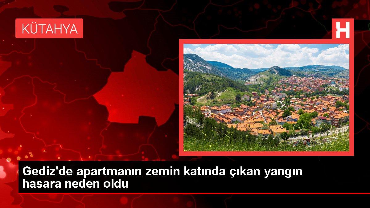 Gediz'de apartmanın zemin katında çıkan yangın hasara neden oldu