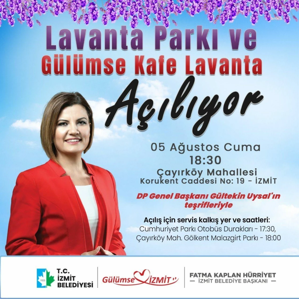 İzmit Belediyesi\'nin Lavanta Parkının Açılışına Cemal Enginyurt da Katılacak