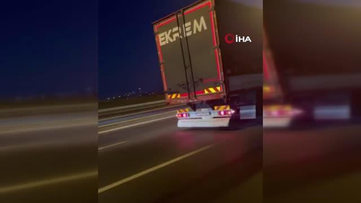 TEM\'de kadın sürücüyü kamyonla sıkıştırıp takip taciz etti