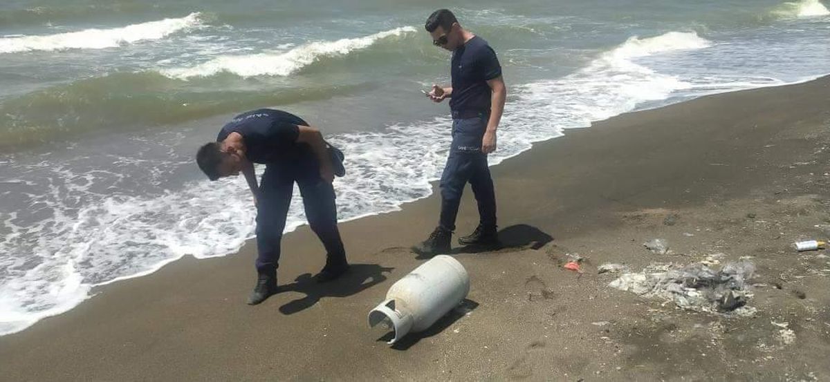 Hatay\'da denizden mutfak tüpü çıktı