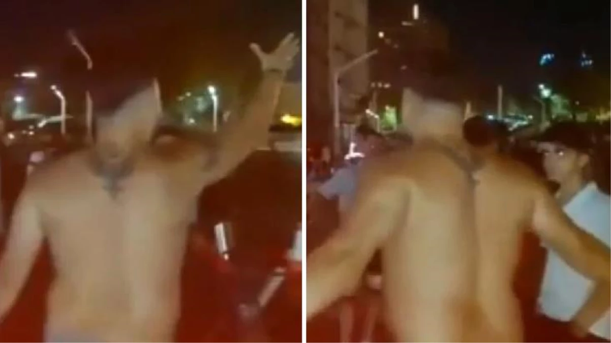 Taksim\'de bir şahıs, kutlama yapan Suriyelilerin arasına dalıp haykırdı: Burası Türkiye, dağılın!