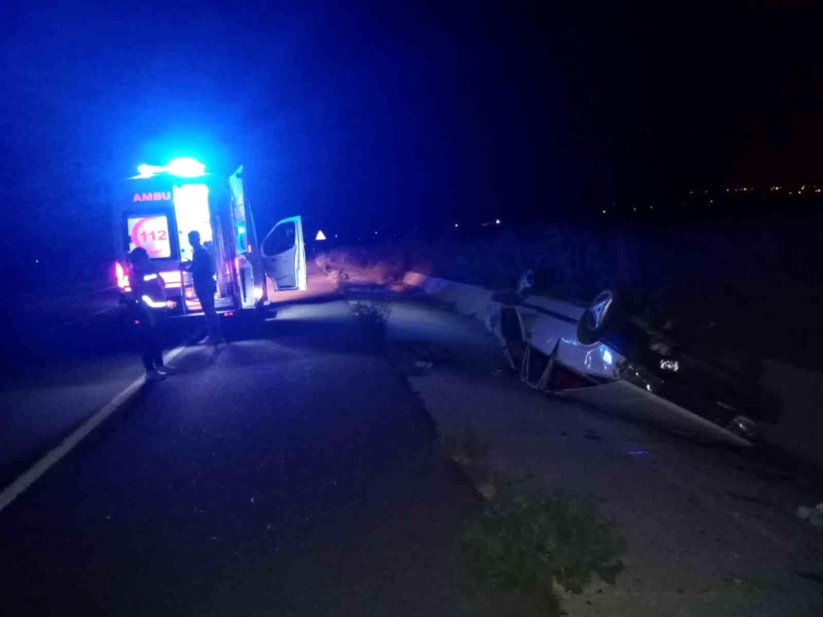 Tekirdağ\'da direksiyon hakimiyetini kaybeden alkollü sürücü takla attı