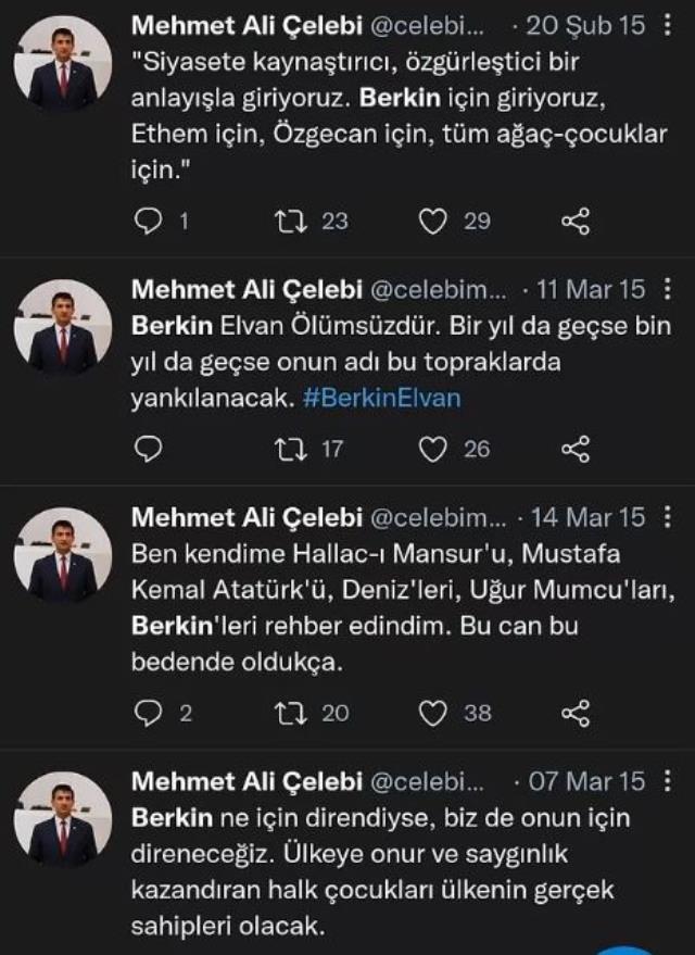 AK Parti'ye katılacağı iddia edilen Mehmet Ali Çelebi, bazı geçmiş paylaşımlarını hemen sildi AK Parti'ye katılacağı iddia edilen Mehmet Ali Çelebi, bazı geçmiş paylaşımlarını hemen sildi