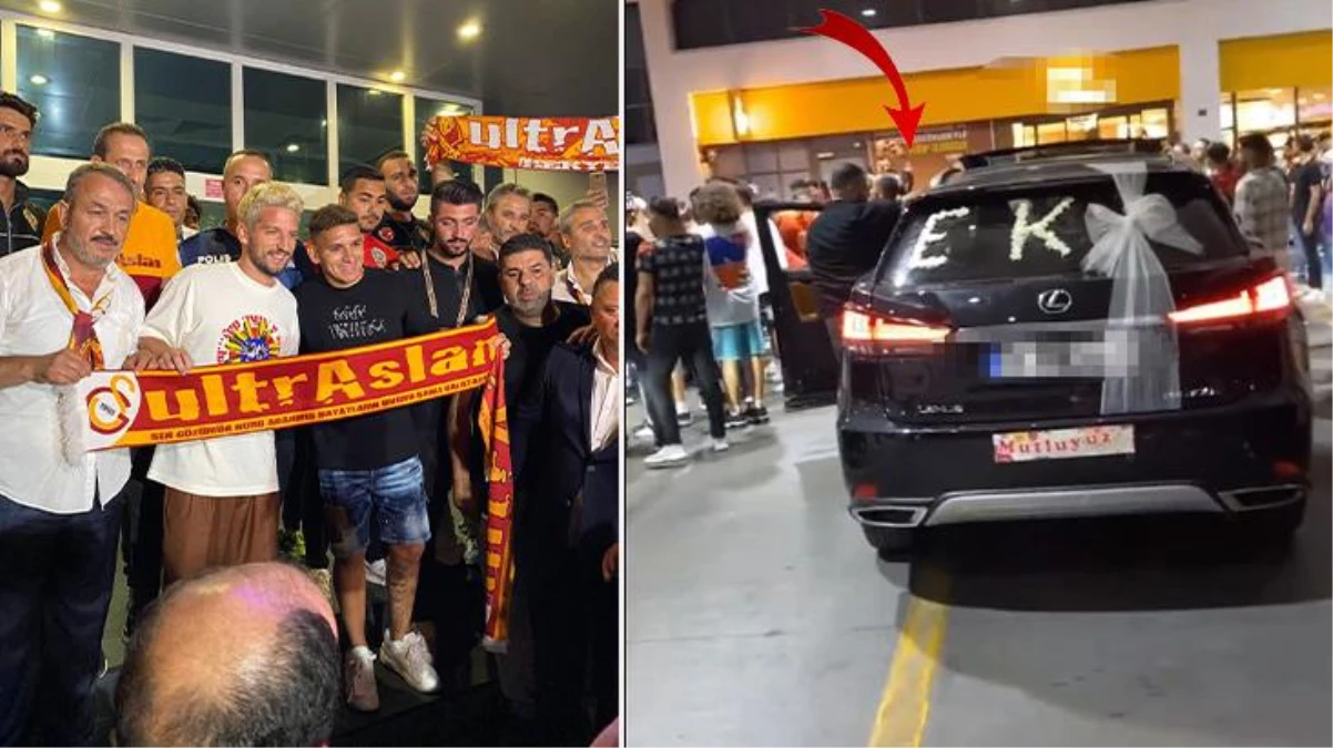 Fanatik damat, düğün çıkışı gelini eve bırakıp Galatasaray\'ın yeni transferleri Mertens ve Torreira\'yı karşılamaya gitti