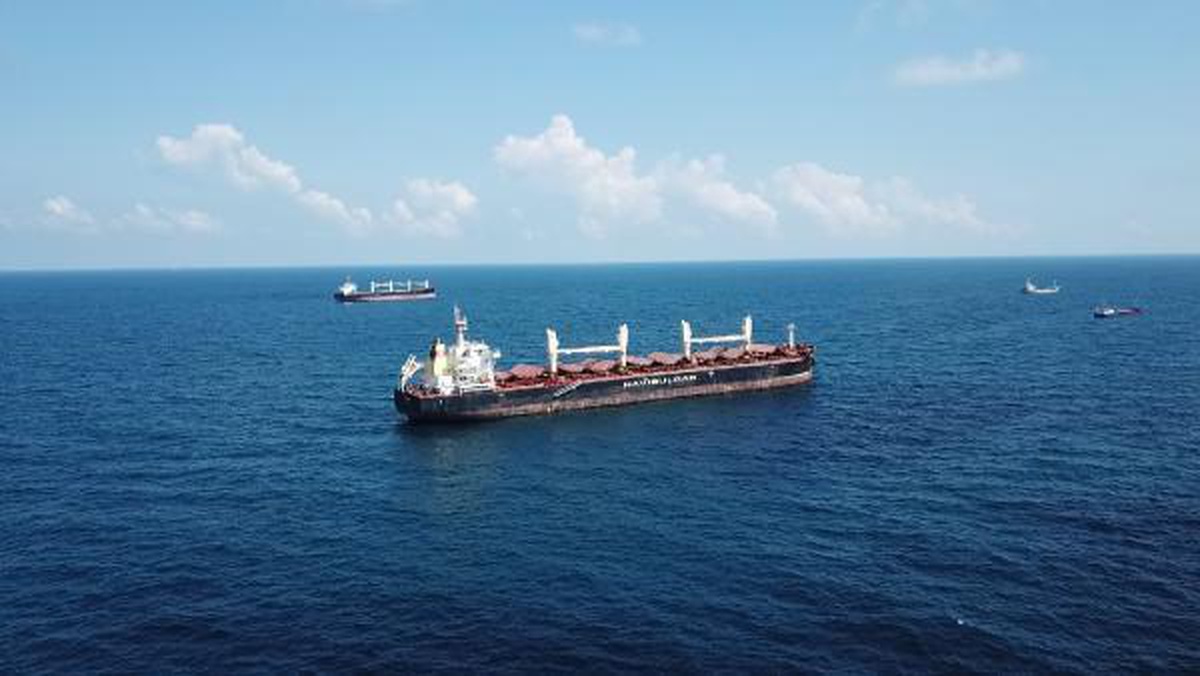 Sarıyer açıklarında bekleyen tahıl yüklü gemilerde denetim başladı