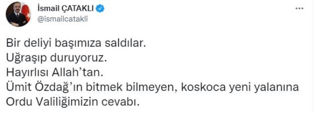 İçişleri Bakan Yardımcısı Çataklı'nın sözleri, Ümit Özdağ'ı küplere bindirecek: Bir deliyi başımıza sardılar İçişleri Bakan Yardımcısı Çataklı'nın sözleri, Ümit Özdağ'ı küplere bindirecek: Bir deliyi başımıza sardılar