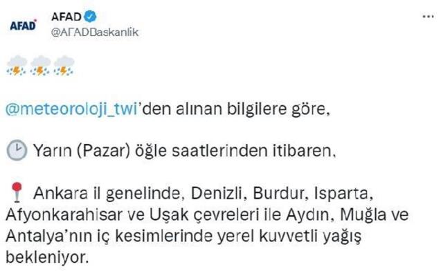 Meteoroloji'den 10 ile sarı kodlu uyarı: Sel ve su baskınları olabilir Meteoroloji'den 10 ile sarı kodlu uyarı: Sel ve su baskınları olabilir
