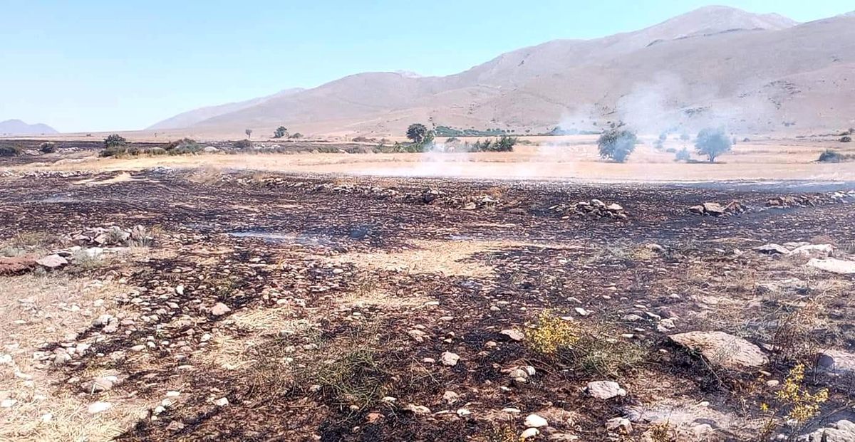 Tomarza\'da arazi yangını