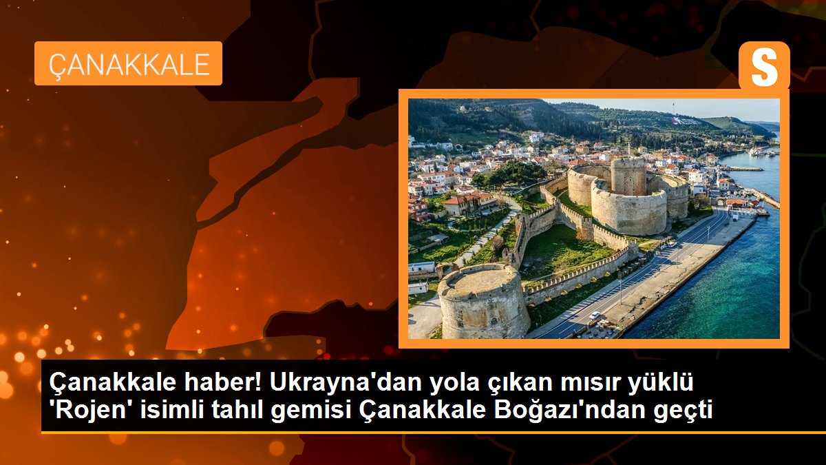 Ukrayna\'dan yola çıkan mısır yüklü \'Rojen\' isimli tahıl gemisi Çanakkale Boğazı\'ndan geçti