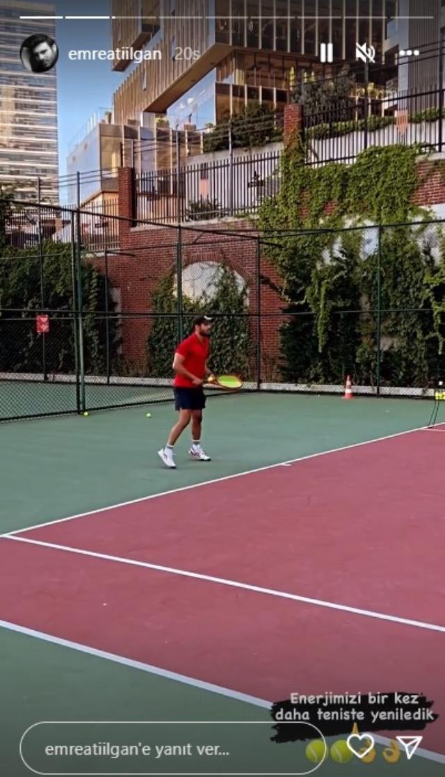 Canım Annem dizisinin yakışıklı oyuncusu Emre Atılgan, tenis kortunun tozunu attırdı