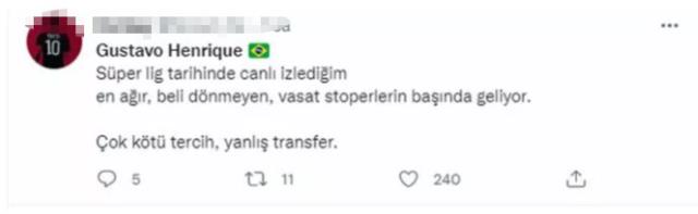 Fenerbahçe taraftarları yeni transfer Gustavo'yu topa tuttu! Herkes aynı yorumu yapıyor Fenerbahçe taraftarları yeni transfer Gustavo'yu topa tuttu! Herkes aynı yorumu yapıyor