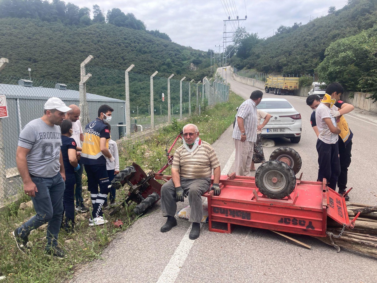 Ordu\'da tarım aracının devrildiği kazada 3 kişi yaralandı