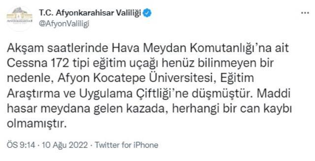 Afyonkarahisar'da sivil eğitim uçağı düştü: 2 yaralı Afyonkarahisar'da sivil eğitim uçağı düştü: 2 yaralı