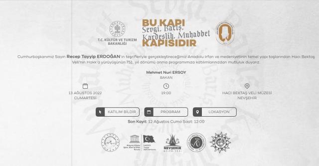 Cumhurbaşkanı Erdoğan, Hacı Bektaş Vali'yi anma programına katılacak Cumhurbaşkanı Erdoğan, Hacı Bektaş Vali'yi anma programına katılacak