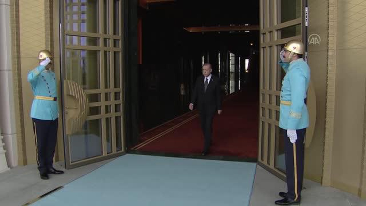 Cumhurbaşkanı Erdoğan, Slovenya Cumhurbaşkanı Pahor\'u resmi törenle karşıladı