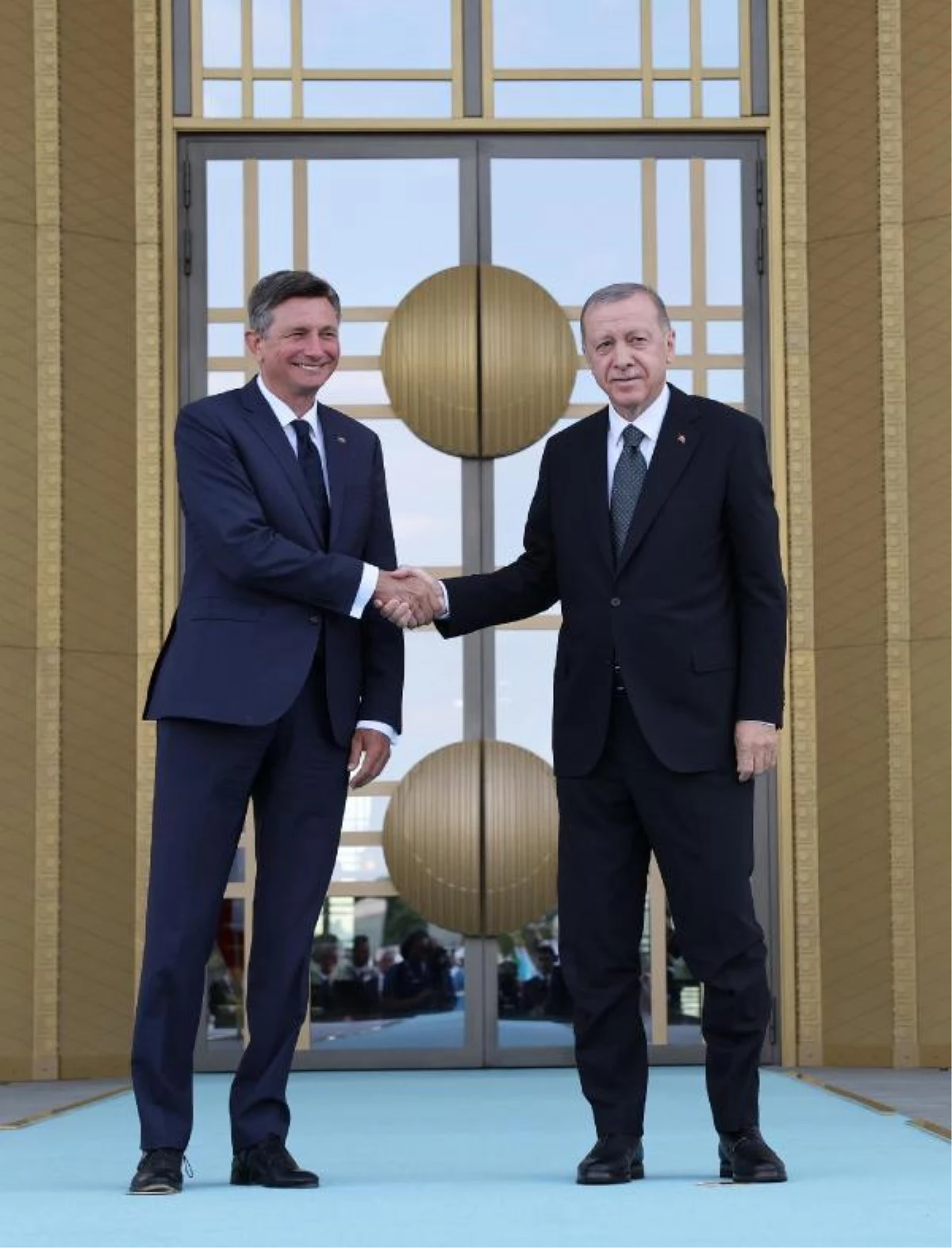 Cumhurbaşkanı Erdoğan, Slovenya Cumhurbaşkanı Pahor\'u resmi törenle karşıladı