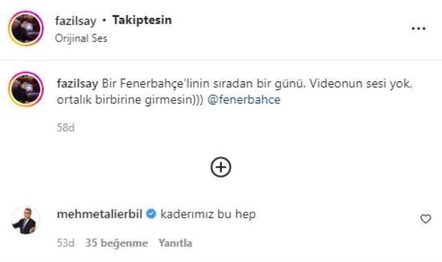 Fazıl Say'ın 'Fenerbahçeli'nin sıradan bir günü' yazarak yayınladığı video paylaşım rekorları kırdı