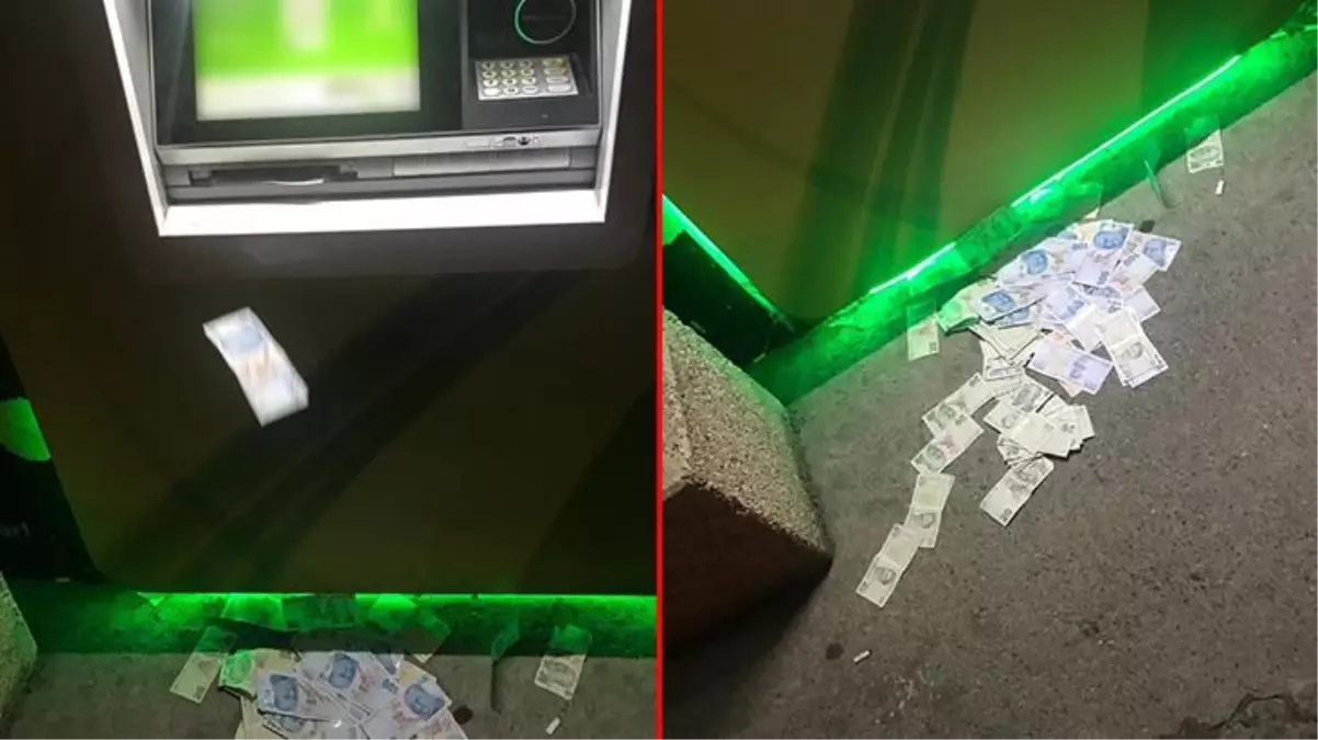 ATM\'ye fazla para yükledi! Paralar sokağa saçıldı