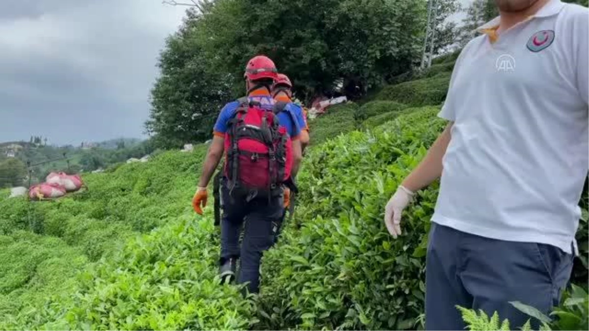 Rize\'de yük taşımada kullanılan ilkel teleferiğin çarptığı kişi yaralandı