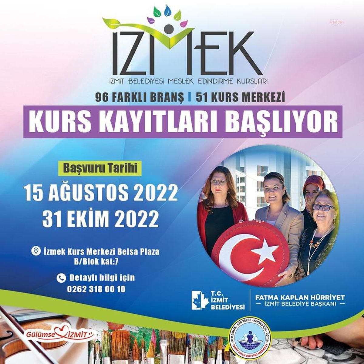 İzmit Belediyesi\'nin Meslek Edindirme Kurslarında Yeni Dönem Başvuruları Başlıyor