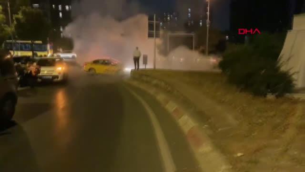 KARTAL\'DA KİRALIK OTOMOBİL YANDI, YANGIN SÖNDÜRME TÜPÜ OLMADIĞI İDDİASI
