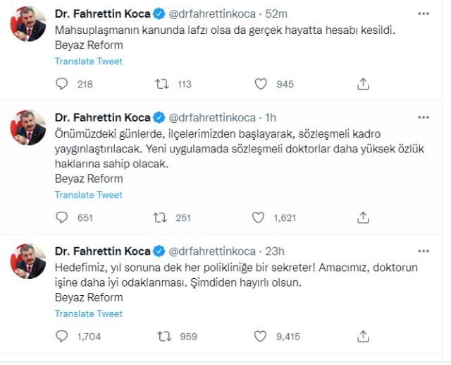 Binlerce doktoru ilgilendiriyor! Bakan Koca, özlük haklarıyla ilgili müjdeyi verdi Binlerce doktoru ilgilendiriyor! Bakan Koca, özlük haklarıyla ilgili müjdeyi verdi