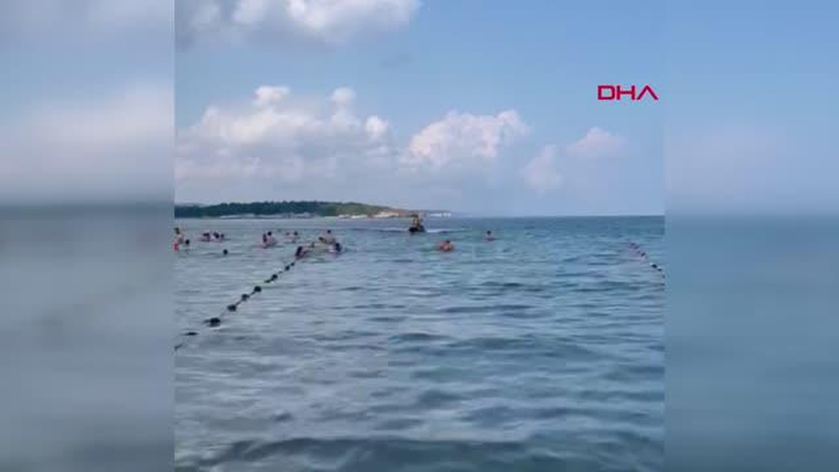 DENİZ KENARINDAKİ KAYALIKLARDA MAHSUR KALAN YAVRU GEYİK, JET SKİ İLE KURTARILDI