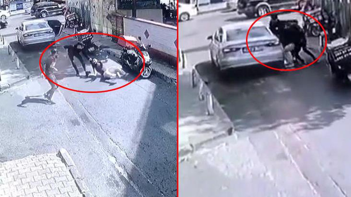 İstanbul\'da babasını tehdit ettikleri genci, sokak ortasında biber gazı sıkıp kaçırmaya çalıştılar
