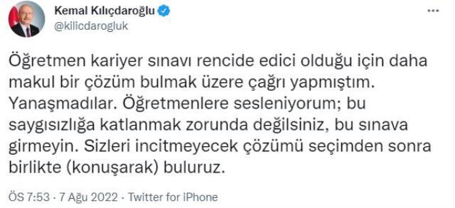 Kılıçdaroğlu'ndan Bakan Mahmut Özer'e sınav çağrısı: Gelin birlikte çözelim Kılıçdaroğlu'ndan Bakan Mahmut Özer'e sınav çağrısı: Gelin birlikte çözelim