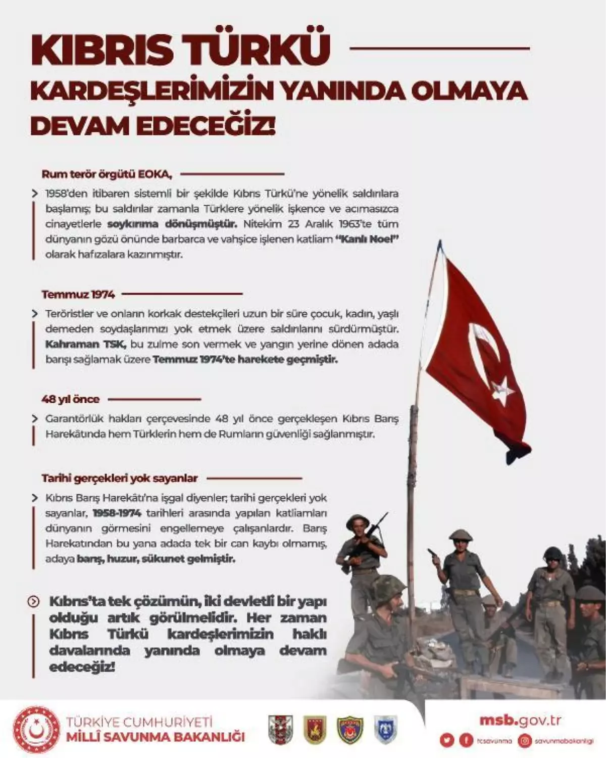 MSB: Kıbrıs Türkü kardeşlerimizin yanında olmaya devam edeceğiz