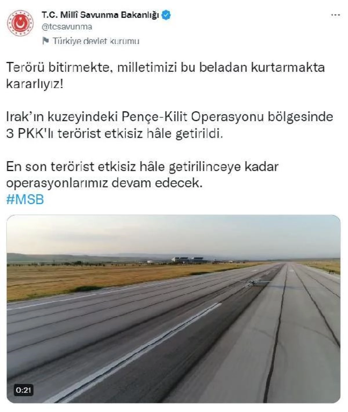 Kilit bölgesinde 3 terörist etkisiz hale getirildi