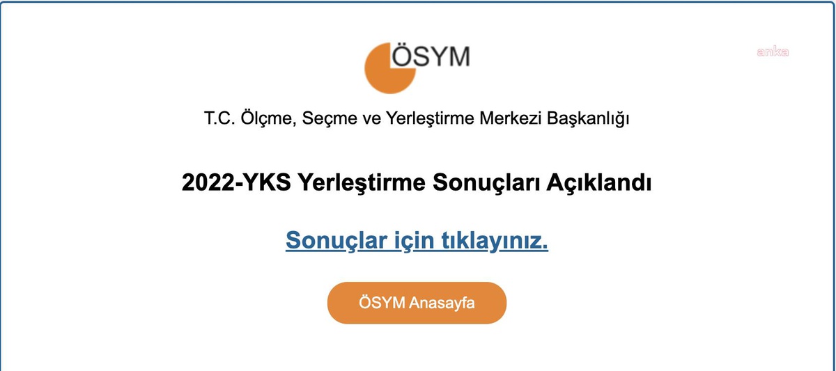 Yks Yerleştirme Sonuçları Açıklandı