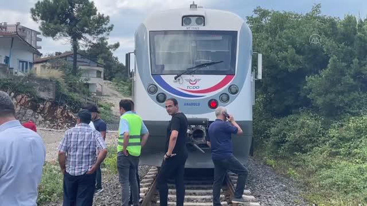Zonguldak\'ta yolcu treninin çarptığı kişi yaralandı