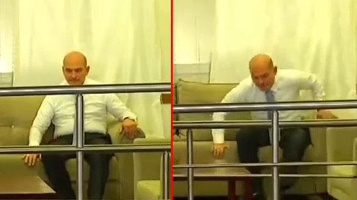 İçişleri Bakanı Soylu\'dan canlı yayında deprem tatbikatı! Masanın altına girerek kendisini korudu
