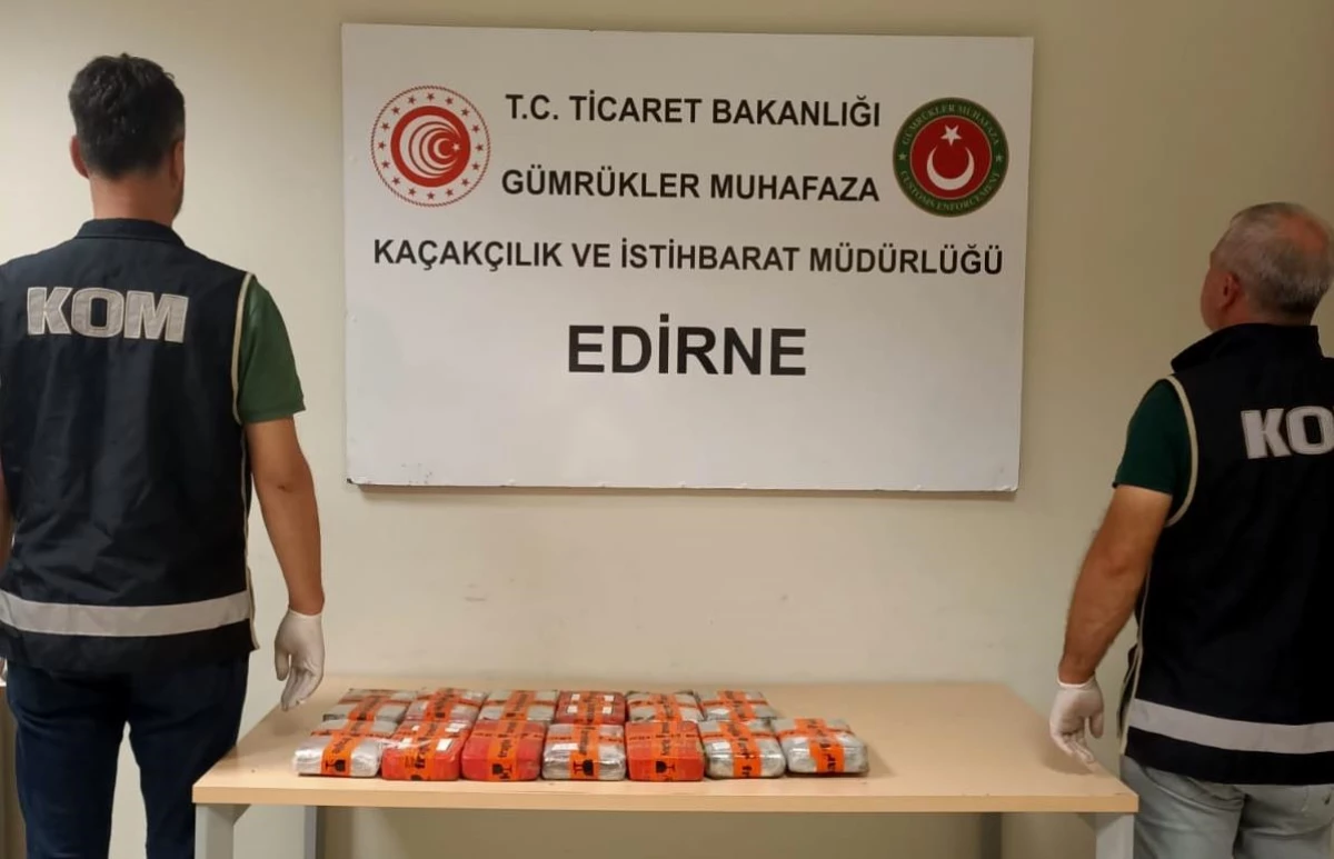 Edirne\'de bir tırda 15 kilo 250 gram kokain ele geçirildi