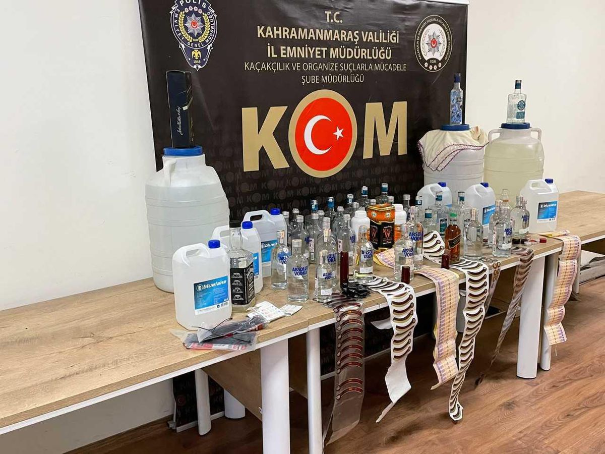 Kahramanmaraş\'ta sahte ve kaçak içki operasyonunda bir şüpheli yakalandı