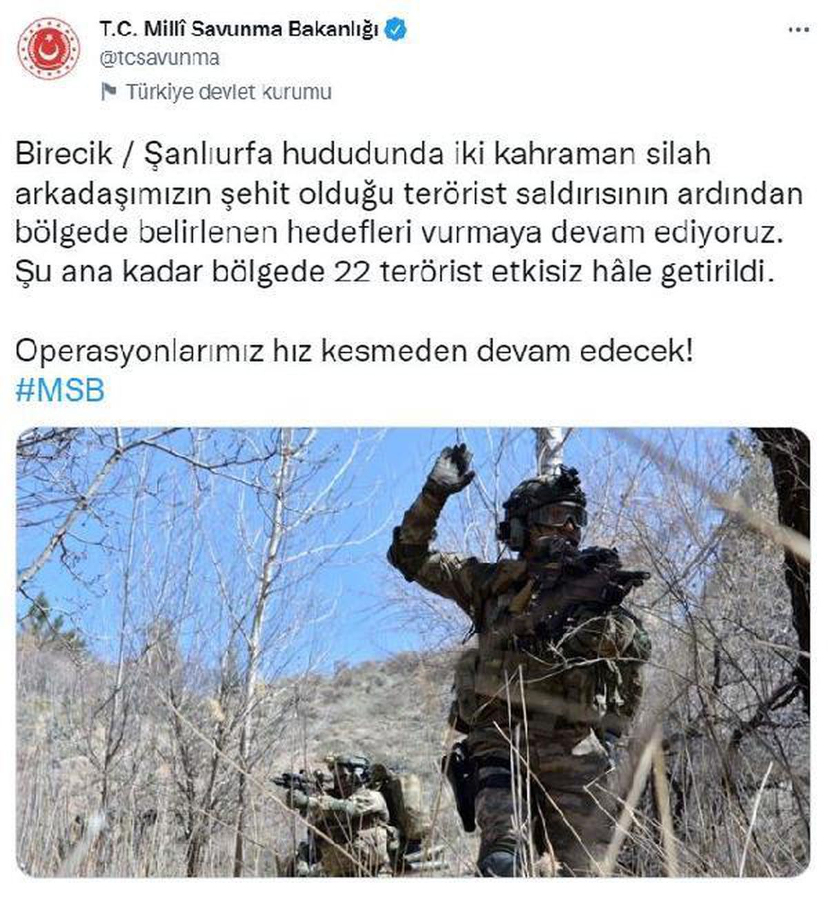 Son dakika haber | Şanlıurfa sınır bölgesinde 22 terörist etkisiz hale getirildi