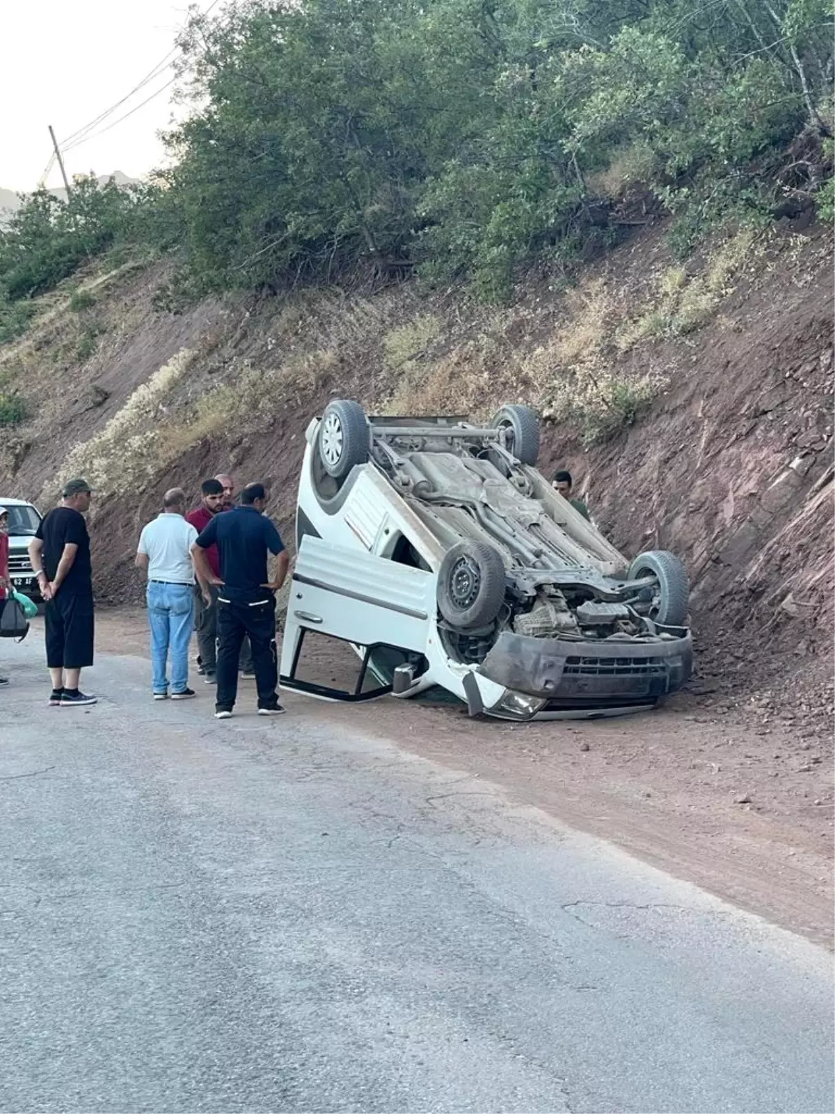 Tunceli\'de hafif ticari araç ters döndü: 4 yaralı