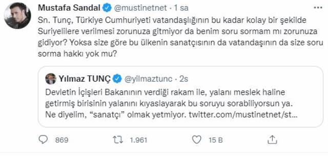 Mustafa Sandal ile AK Partili Tunç arasındaki Suriyeli tartışmasına Ümit Özdağ da dahil oldu Mustafa Sandal ile AK Partili Tunç arasındaki Suriyeli tartışmasına Ümit Özdağ da dahil oldu