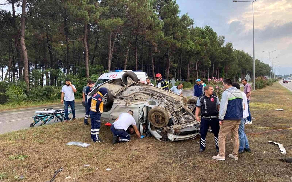 Samsun\'da otomobil takla attı: 1 yaralı
