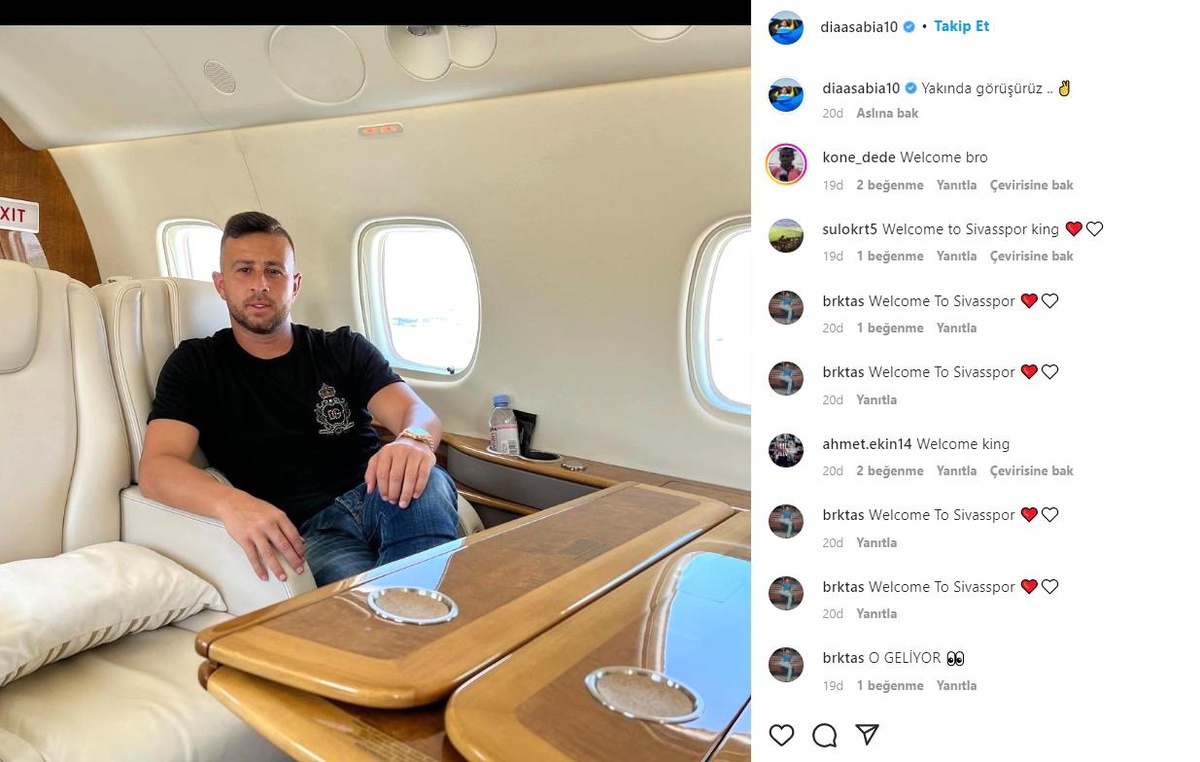 Dia Saba\'dan Sivasspor paylaşımı: "Tamam, geliyorum"