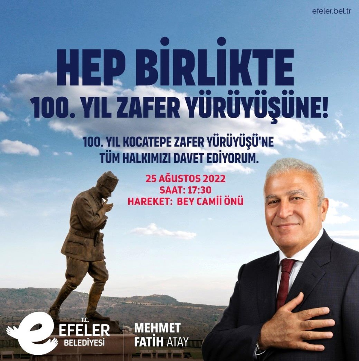 Efeler, Kurtuluş\'un yüzüncü yılında Kocatepe\'ye gidiyor