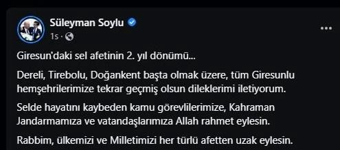 İçişleri Bakanı Süleyman Soylu felaketin yıldönümünde paylaştı: Rabbim ülkemizi ve milletimizi her türlü afetten uzak eylesin