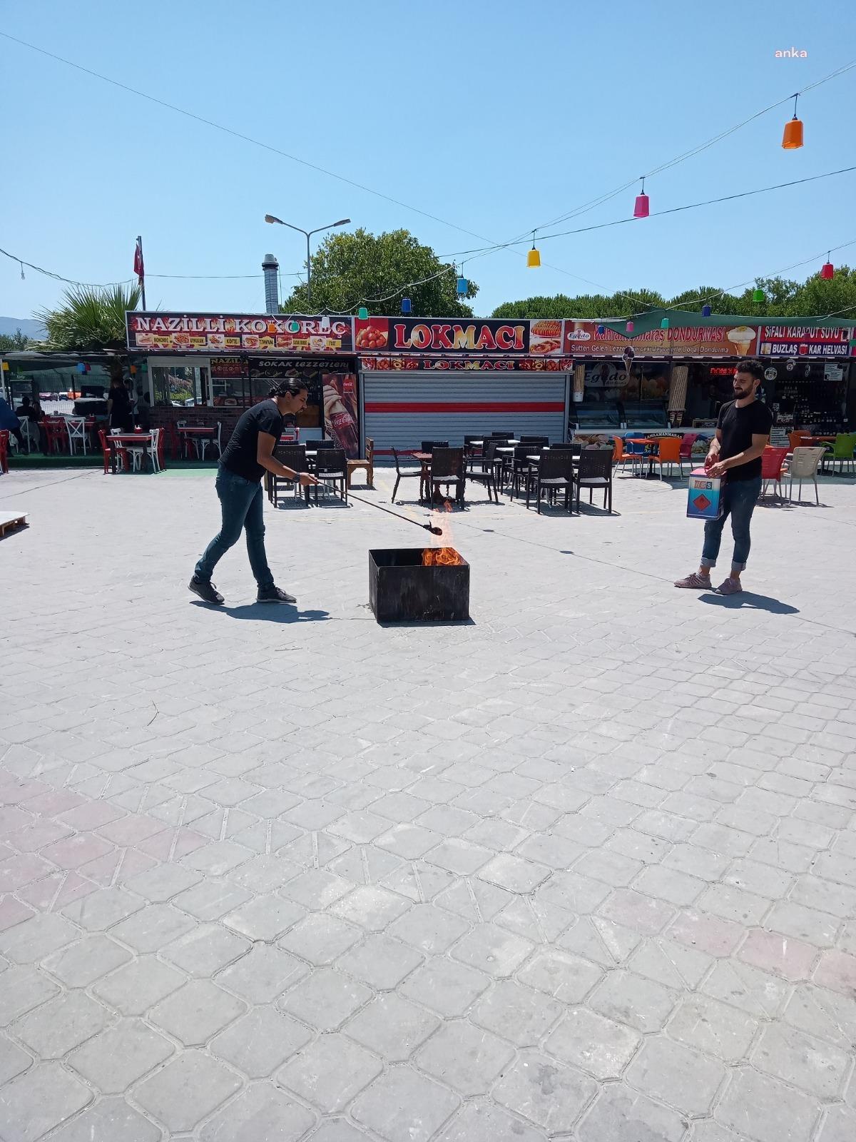 Kuşadası Nazilli Halk Pazarında Yangın Söndürme Eğitimi