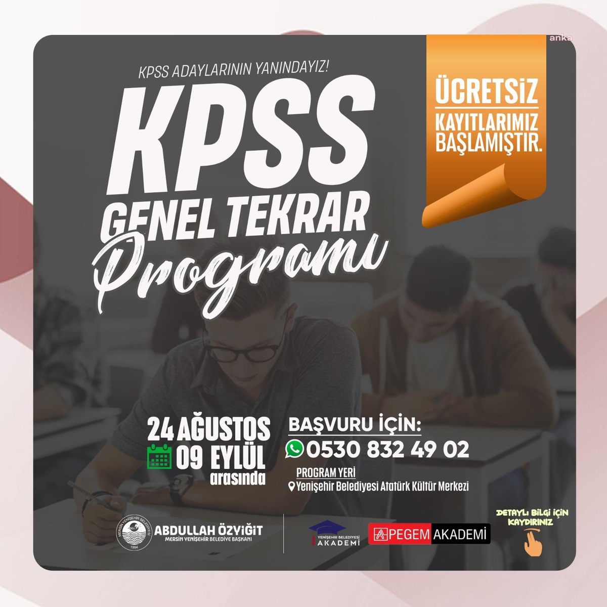 Yenişehir Belediyesi\'nden KPSS Adaylarına Destek
