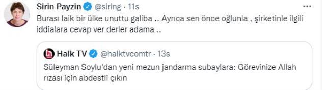Bakan Soylu'dan oğlu ve şirketiyle ilgili iddialar hakkında Şirin Payzın'a sert yanıt: Bildiğinizi söylemezseniz namertsiniz